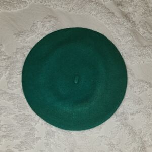 Green Wool Beret Hat